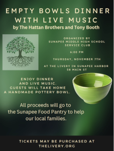 Empty Bowls Dinner With Live Music @ The Livery